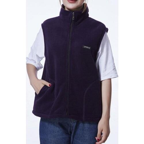Autumn Winter Vest Middle-Aged Women Plus Size Warm Fleece Vest Womens Standing collar Fashion Casual Coat Female 4XL