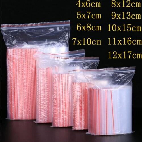 100pcs/pack Small Zip Lock Plastic Bags Reclosable Transparent Bag Shoe Bag Vacuum Storage Bag Poly Clear Bags Thickness 0.05mm
