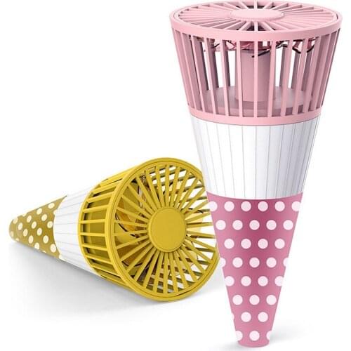 2021 Ice Cream Fan Portable USB Rechargeable Lazy Fan Cooling Hanging Neck Mini Cute Summer Fan A Cool Summer