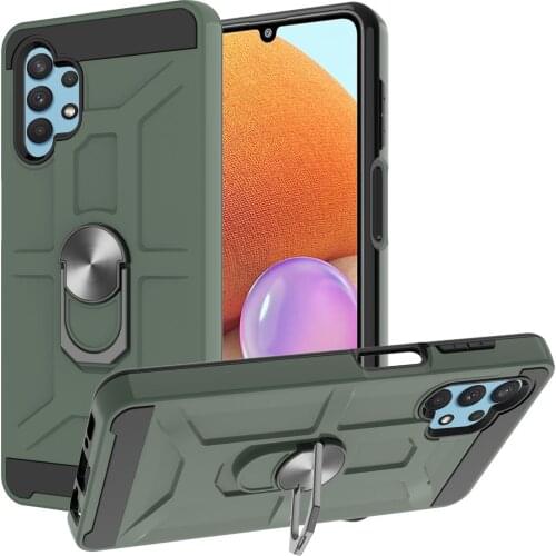 Magnetic Metal Ring Stand Armor Shockproof Case For Samsung Galaxy A32 4G Soft TPU Hard PC Protective Back Cover Coque Fundas