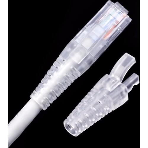 CNCOB Cat6 Transparent Rj45 Hat Connector Protector Cable Cat 6a 5e Connectors Sleeve Aperture 5.5-7.0m 100pcs