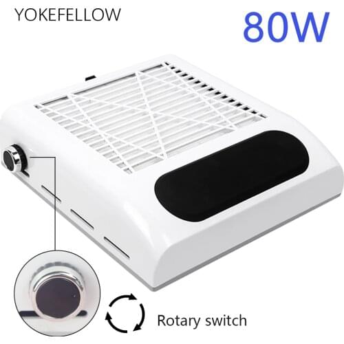 80W Nail dust vacuum cleaner Big power Adjustable wind speed Manicure machine Fan Nail dust collector With Replaceable filter