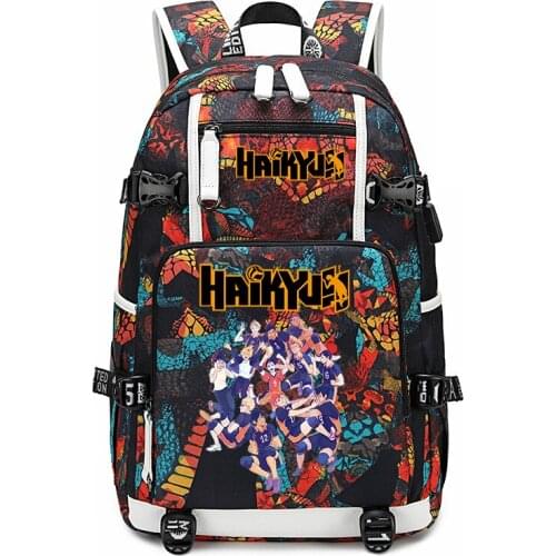Boy Girls Students Schoolbag Hip Hop Outdoor Backpack for Women Men Travel Sport Youth Haikyuu Anime Print Casual Shoulder Bag