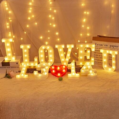 Led Letter Lamp Numbers Light Luminous Letter Alphabet For Wedding Birthday Party Glowing Big Letter Lights Home Decor