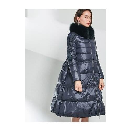 High Quality Winter Duck Down Women Parkas Cloak Warm Thick Womens clothing New Fox Fur Feather Jacket lX1185