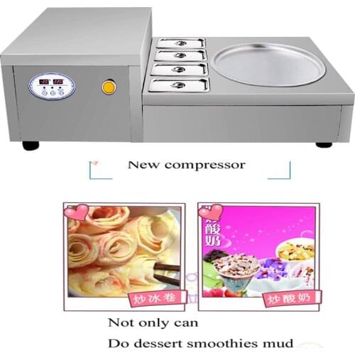High Quality Single Pan Fried Ice Cream Machine Round Fried Ice Pot With Ice Cream Machine