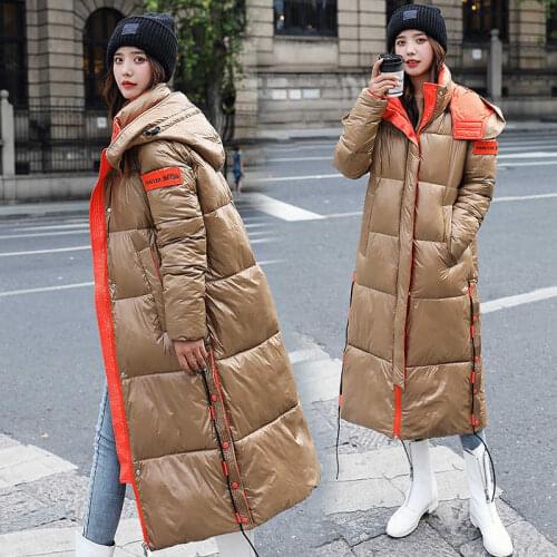 Wenfly Women Snow Wear Coat Padded Cotton Warm Jacket Jacket Winter Parka Plus Size Loose Thick X-Long Hooded Outerwear