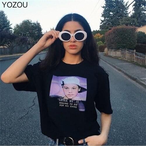 Y2k Cotton Tops Women Boy Print Summer Grunge Vintage Short Sleeve Couple Large Size Graphic Tees Tshirt Oversize Orange Black