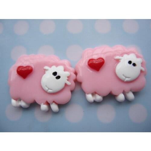 10pcs/lot DIY resin cabochons accessories about 25mm kawaii flat back resin cartoon animal sheep