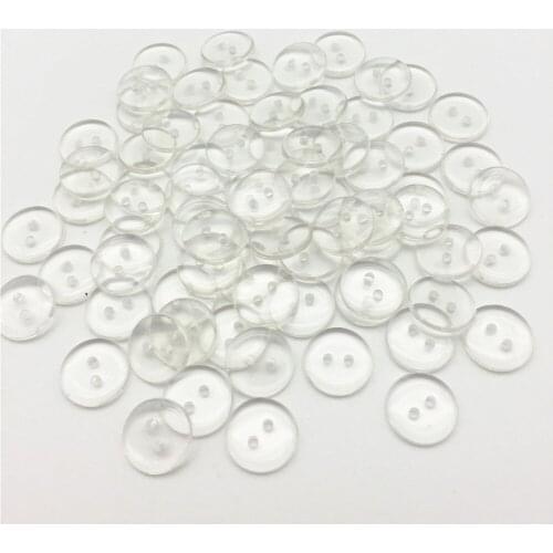 1000pcs 12.5mm Clear Resin Round 2 Holes Buttons Sewing Clothing Accessories Transparent Button