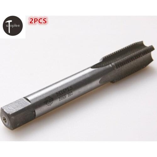 2PCS M16*1.5,M16*2.0 HSS Right Hand Thread Tap Metric Tapper Plug Tool 12.5mm Shank Hand Tools For Processing Nuts