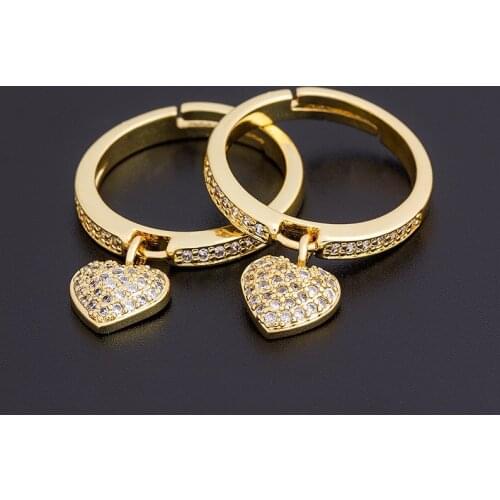 2020 Dropshipping 6 Styles Romantic Heart Rings Fashion Gold Color Wedding Ring for Female Statement Engagement Party Jewelry