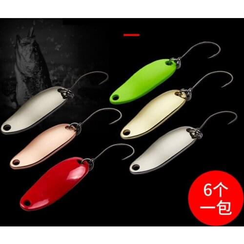 6PCS/Set Spinner Fishing Lures Wobblers CrankBaits Shone 6 Colors Metal Sequin Trout Spoon With Hooks for Carp Fishing Pesca