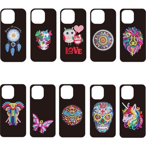 Diamond Painting Mobile Phone Shell Cartoon TPU Case DIY Bright Phone Case 5D Phone Protector for iPhone 12 /12 Pro/12Pro Max
