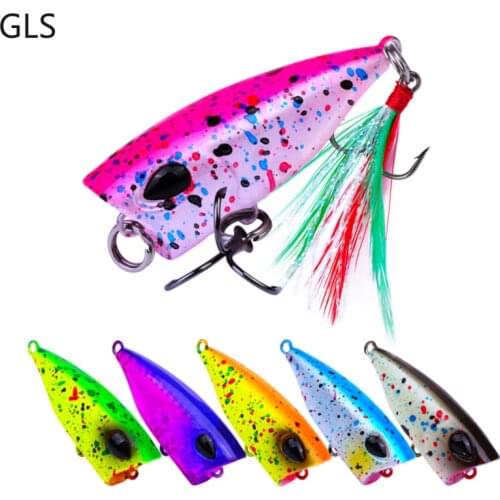 GLS Brand 4.3CM/4G Popper Wobbler Fishing Lure With 6# Hooks Floating Artificial Fake Bait Carp Pike Fishing Bait