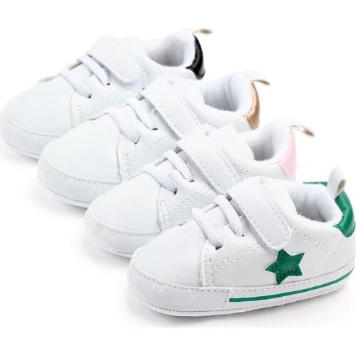 0-18 M New Stars Style Baby sneaker Infants Toddler Shoes 4 Colors Non-slip Newborn Crib Shoes Pu leather Baby Shoes