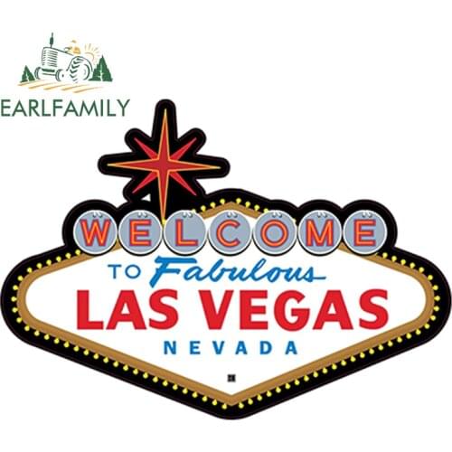 EARLFAMILY 13cm x 9.2cm FABULOUS LAS VEGAS SIGN Die-cut Sticker 4" Wide STICKER Funny Car Stickers Auto Decals