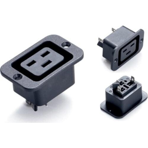 10pcs/lot AC power socket IEC320 C19 Industrial socket Plug three-hole C19 Electrical Inlet Socket Power Plug with Fixed seat