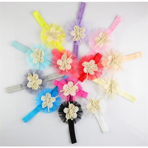 Newborn Headwear Baby Girl Flower Headbands Lace Hair Bands Girl Flower Princess Hair Accessories Party Headband