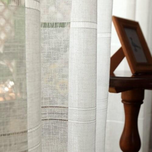 Cotton linen hollow tulle curtains For Bedroom Window Curtain For Living Room Sheer Curtains Blinds Custom Made Drapes curtains