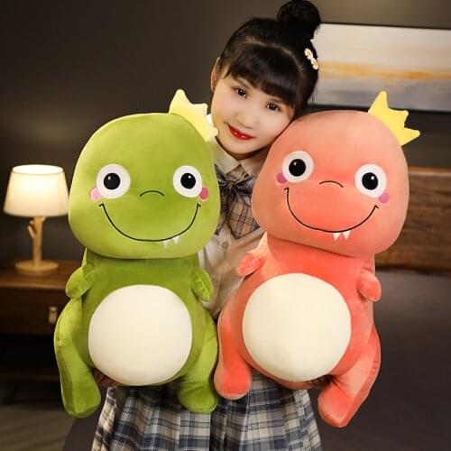 45-65CM Kawaii Soft Dinosaur Plush Toy Cuddly Stuffed Crown Dino Doll Kids Cuddlesome Animals Plush Toy Bed Kid Birthday Present