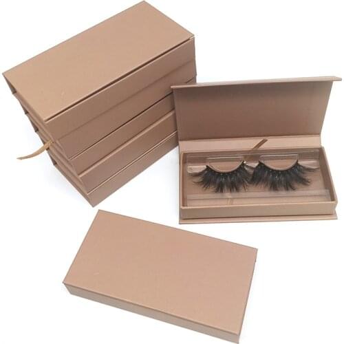 Custom Wholesale Price 25mm Mink Eyelashes Package Private Label Lash Brown Nude Color Box
