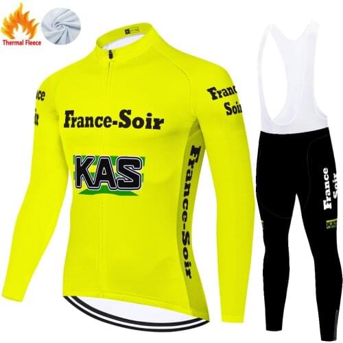 Kas Retro Winter Thermal Fleece Cycling Clothing Cyclisme Homme Equipamento Completo Maillot Ciclismo Hombre Ciclismo Masculino