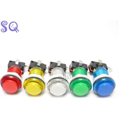 33mm Push Button Arcade Button Led Micro Switch Momentary Illuminated 5V/12v Power Button Switch Classic Arcade Game DIY Parts