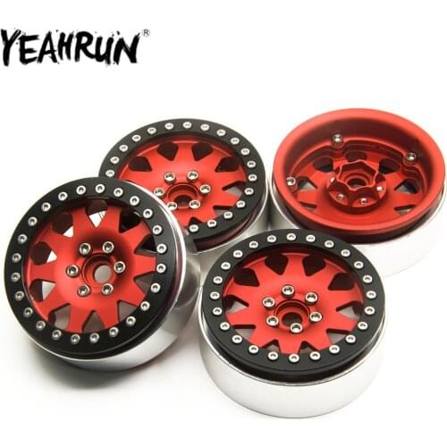 YEAHRUN 2.2" RC Wheels Rims Metal Beadlock Wheel Hub for 1/10 RC Crawler Car Axial SCX10 D90 Wraith TRX4 Wheel Tire Accessories
