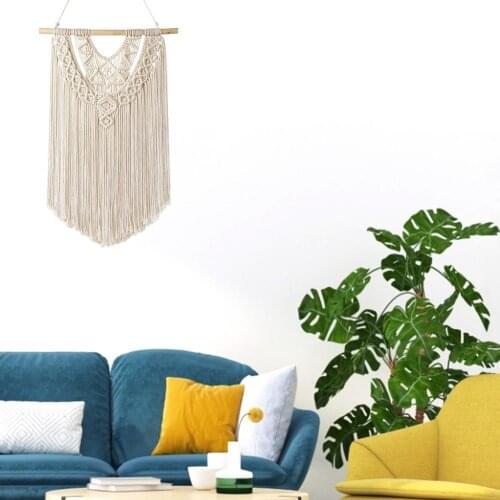 Macrame Wall Hanging Decor Inge Art Decoration Round Makeup Mirror Smooth Interior Dressing Bathroom Hanging Wall Mirror