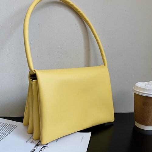 Multi-layer Organ Flap PU Leather Shoulder Bags For Women 2021 Womens Designer Solid Color Handbag Female Travel Armpit Bag