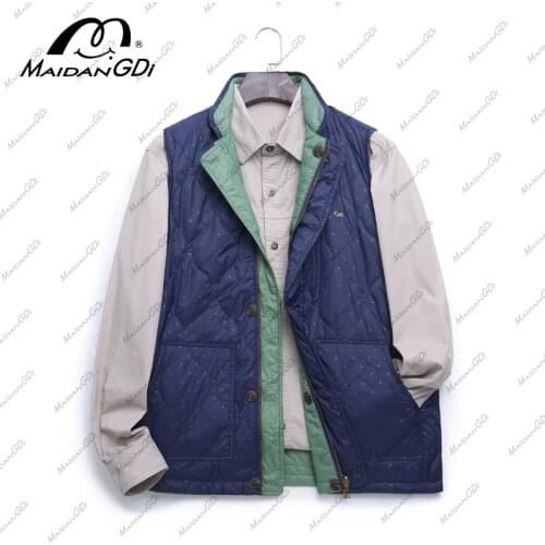 MAIDANGDI Mens Waistcoat Jackets Vest 2020 Summer New Solid Color Stand Collar Climbing Hiking Work Sleeveless With Pockets