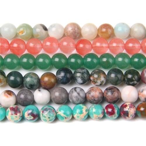 Factory Price Natural Round Loose Spacer Beads Green Aventurine Shoushan Stone Beads 4/6/8/10/12MM Bulk Beads For Jewelry Making