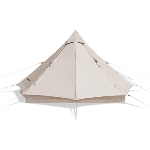 Naturehike Brighten-6.4 Cotton Pyramid Tent Cotton Blending 3-4 Persons Breathable 1000mm Waterproof Outdoor Camping Windproof