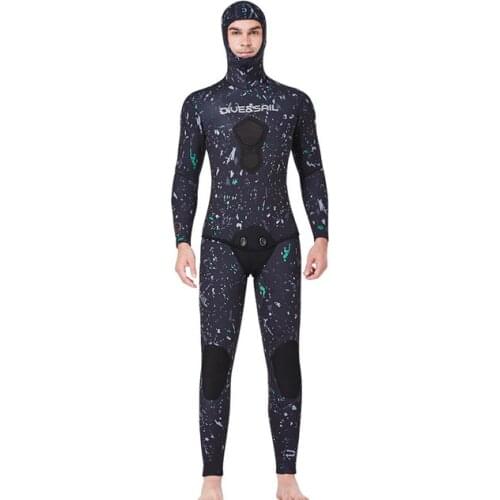 7mm Neoprene thick Wetsuit men Long-sleeved Scuba Spearfishing hooded Diving suit Snorkeling surfing winter thermal Swimsuit