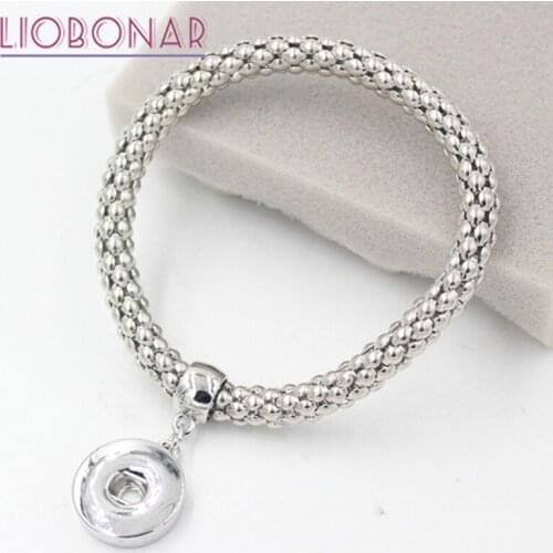 10PCS NEW Snap Bracelets&Bangles Popcorn Chain with liobonar snap Buttons charms bangle Snap Jewelry for women