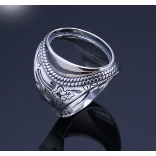 13.8*18.8mm 925 STERLING SILVER men women Semi Mount Bases Blanks base blank Pad ring Setting wedding jewelry findings diy A2984