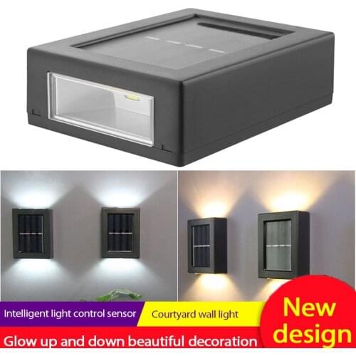 Outdoor Solar Lamp LED Up Down Spot Wall Light With Motion Sensor IP65 Waterproof Sunlight Garden Home Decor Outdoor Lighting