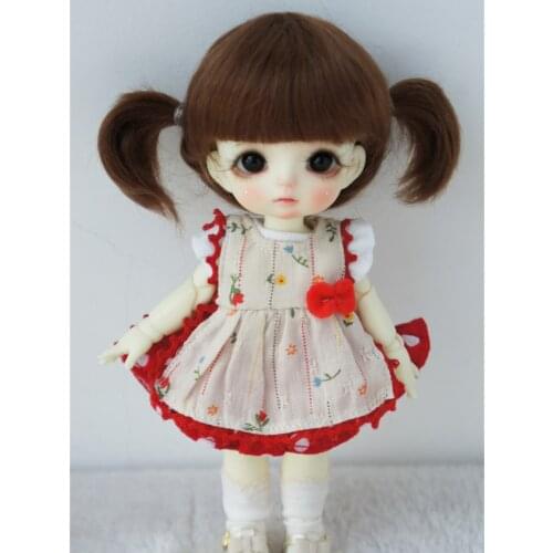 JD203 5-6inch 13-15CM 1/8 Double short Pony mohair BJD wigs OB11 Lati Yellow Doll accessories