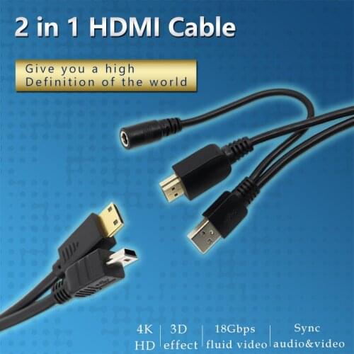 USB power HDMI-compatibl Cable 1.5m Male to Male Gold Plated HDMI 1.4V 1080P 3D for PS3 projector HD LCD Apple TV computer cable