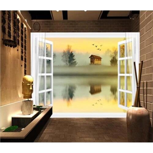 Custom photo wallpaper for walls 3 d mural wallpaper Modern style window morning scenery mural background wall papers home decor