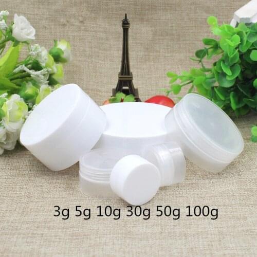 3g 5g 10g Clear/White Plastic Refillable Bottles Cosmetic Pot Empty Cosmetic Jars Eyeshadow Face Cream Container Refillable Box