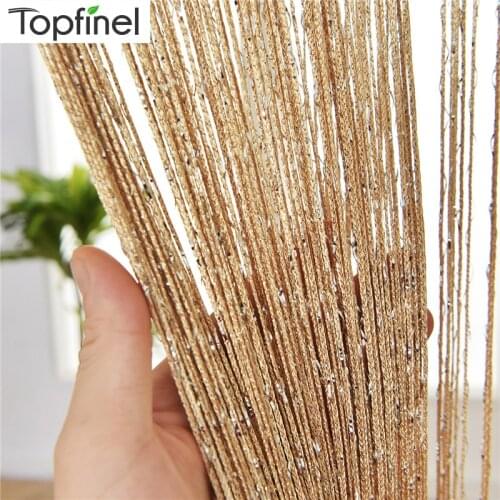 Topfinel 300X260 cm String Curtain Valance Shiny Tassel Line Curtain Solid Color Window Door Curtain Divider Drape Room Decor