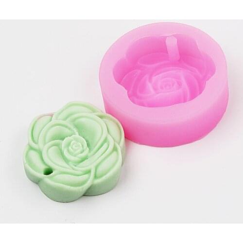 Rose Flower 2D Silicone Mold Mousse Cake Decoration Sugar Mould Chocolate Mold Handmade Soap Molds Aroma Stone Moulds PRZY 001