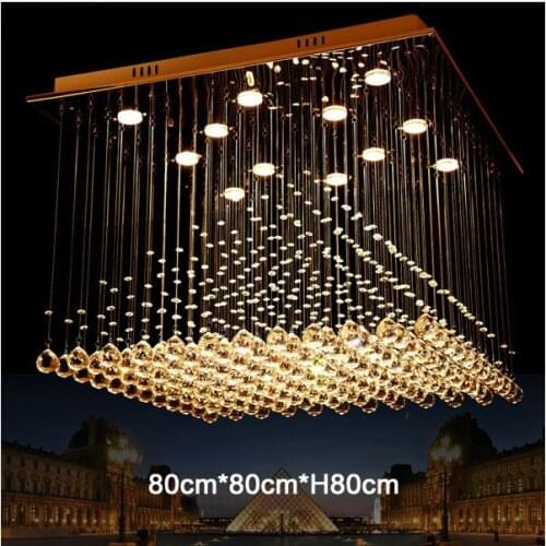 Modern 5,8,12,13 Heads Luxury LED Crystal Ceiling Lights Pyramid Shape Cristal Ceiling Luminaire Lustres De Cristal