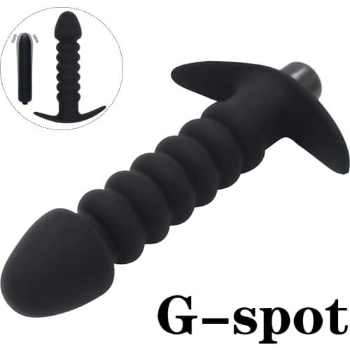 Vibrating Anal Beads Butt Plug Silicone 10 Vibration Modes Anal Sex Toy Waterproof Bullet Vibrator for Men Women and Couples