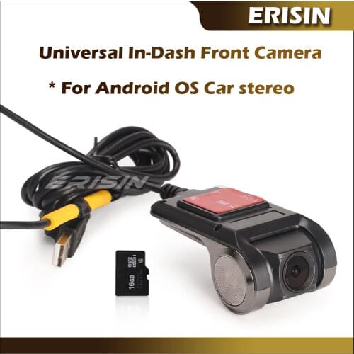 Erisin ES570K After-Market 120° USB In-Dash Front Camera 720P Night Vision Car DVR Recorder with TF card for Android Car Radios