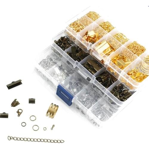 Jewelry Findings Tools Set Open Jump Rings Lobster Clasp Clip Buckle Copper Wire Earring Hooks DIY Jewelry Making Supplies Kit
