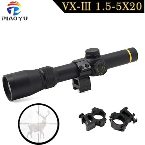 1.5-5X20 Mil-dot Reticle Sight Rifle Scope Tactical Riflescopes Hunting Scope Sniper Gear for Rilfe Air Gun 20mm Rail VX-3i