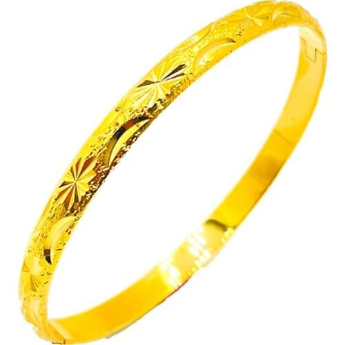 1Pcs/Lot Women/girl Wedding Bridal Bangles gold color Dubai Jewelry Africa Arab Bangles Jewely party gifts